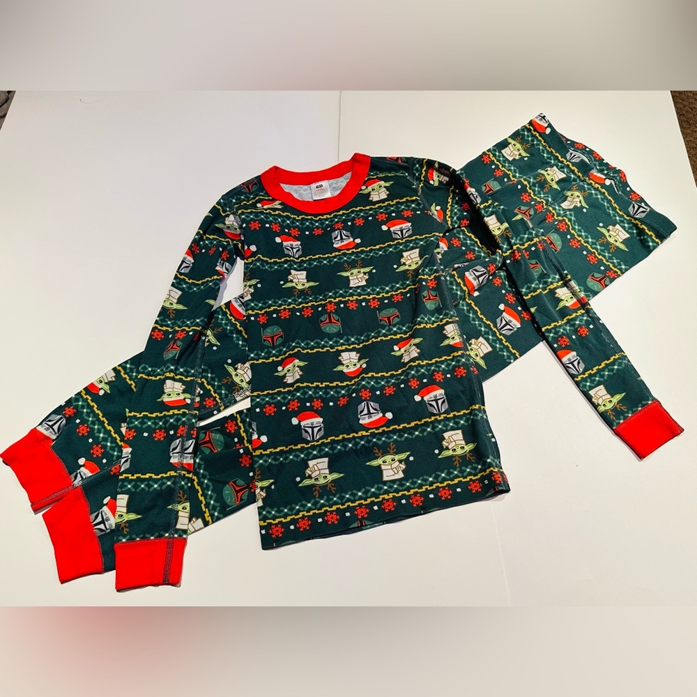 Hanna Andersson Christmas Disney Star Wars Mandalorian Baby Yoda Long John PJs